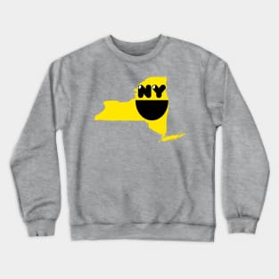 New York States of Happynes- New York Smiling Face Crewneck Sweatshirt